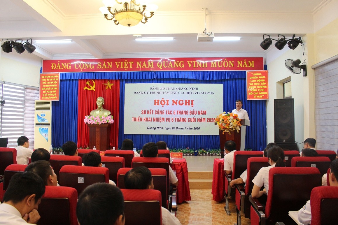 Đảng bộ Trung tâm Cấp cứu mỏ – Vinacomin tổ chức Hội nghị sơ kết công tác Đảng 6 tháng đầu năm 2026